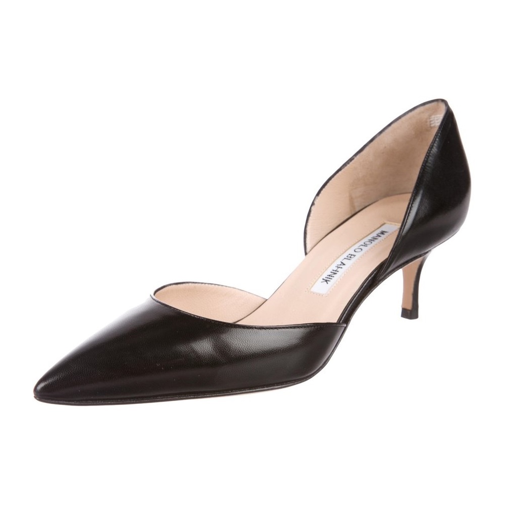 Manolo Blahnik Leather d'Orsay Pumps